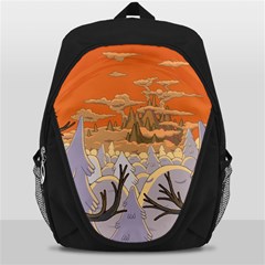 Adventure Time Cartoon Landscape Trees Backpack Bag by Sarkoni