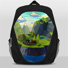 Cartoon Network Mountains Landscapes Seas Illustrations Adventure Time Rivers Backpack Bag by Sarkoni