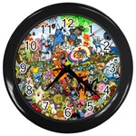 Cartoon Characters Tv Show  Adventure Time Multi Colored Wall Clock (Black) Front