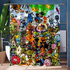 Cartoon Characters Tv Show  Adventure Time Multi Colored Shower Curtain 60  X 72  (medium)  by Sarkoni