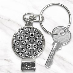 Background Pattern Halftone Black White Nail Clippers Key Chain by Pakjumat