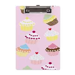 Cupcakes Wallpaper Paper Background A5 Acrylic Clipboard by Apen