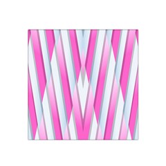 Geometric 3d Design Pattern Pink Satin Bandana Scarf 22  X 22  by Apen