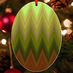 Zig Zag Chevron Classic Pattern Uv Print Acrylic Ornament Oval by Apen