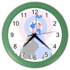 Achievement Success Mountain Clouds Color Wall Clock by Modalart