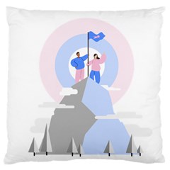 Achievement Success Mountain Clouds Large Premium Plush Fleece Cushion Case (two Sides) by Modalart