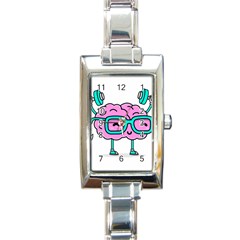 Brain Motivation Mental Activity Rectangle Italian Charm Watch by Modalart