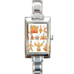 Gingerbread Food Snack Seasonal Rectangle Italian Charm Watch by Modalart