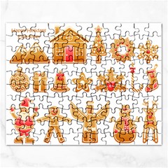 Gingerbread Food Snack Seasonal Rectangular Jigsaw Puzzl by Modalart