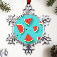 Watermelon Fruit Slice Metal Large Snowflake Ornament by Bedest