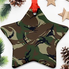 Camouflage Pattern Fabric Star Ornament (two Sides) by Bedest