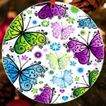 Butterflies Abstract Background Colorful Desenho Vector UV Print Acrylic Ornament Round Front