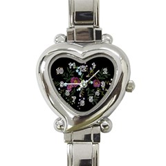 Embroidery Trend Floral Pattern Small Branches Herb Rose Heart Italian Charm Watch by Ndabl3x