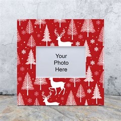 Christmas Tree Deer Pattern Red White Box Photo Frame 4  X 6  by Ravend