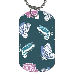 Butterfly Pattern Dead Death Rose Dog Tag (two Sides) by Ravend