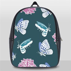 Butterfly Pattern Dead Death Rose School Bag (large) by Ravend