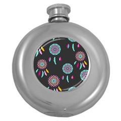 Dreamcatcher Seamless American Round Hip Flask (5 Oz) by Ravend