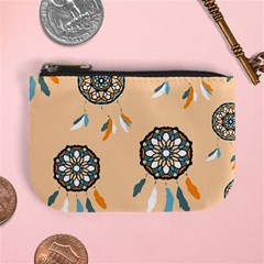 Dreamcatcher Pattern Pen Background Mini Coin Purse by Ravend