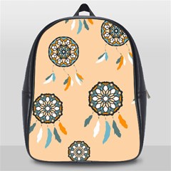 Dreamcatcher Pattern Pen Background School Bag (large) by Ravend