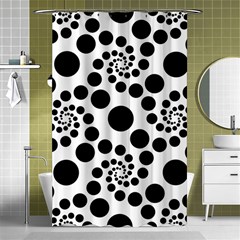 Dot Dots Round Black And White Shower Curtain 48  X 72  (small)  by Ravend