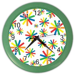 Celebrate Pattern Colorful Design Color Wall Clock by Ravend