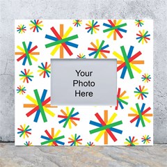 Celebrate Pattern Colorful Design White Wall Photo Frame 5  X 7  by Ravend