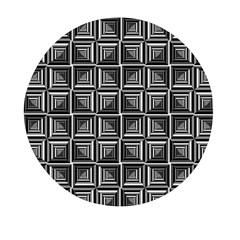 Pattern Op Art Black White Grey Mini Round Pill Box by Ravend