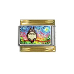 Totoro Starry Night Art Van Gogh Parody Gold Trim Italian Charm (9mm) by Modalart