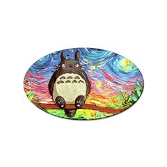 Totoro Starry Night Art Van Gogh Parody Sticker Oval (10 Pack) by Modalart