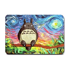 Totoro Starry Night Art Van Gogh Parody Small Doormat by Modalart