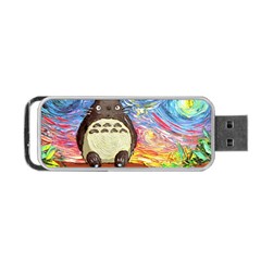 Totoro Starry Night Art Van Gogh Parody Portable Usb Flash (one Side) by Modalart