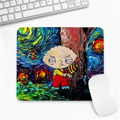 Cartoon Starry Night Vincent Van Gogh Large Mousepad by Modalart