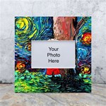 Cartoon Starry Night Vincent Van Gogh White Box Photo Frame 4  x 6  Front