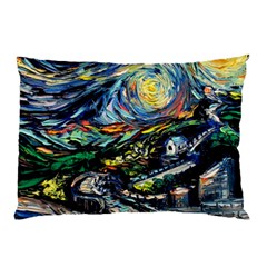 The Great Wall Nature Painting Starry Night Van Gogh Pillow Case (two Sides) by Modalart