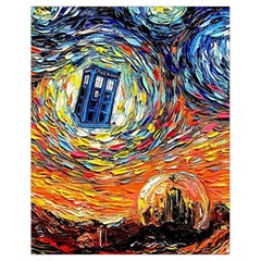 Tardis Starry Night Doctor Who Van Gogh Parody Drawstring Bag (small) by Modalart