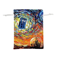 Tardis Starry Night Doctor Who Van Gogh Parody Lightweight Drawstring Pouch (s) by Modalart