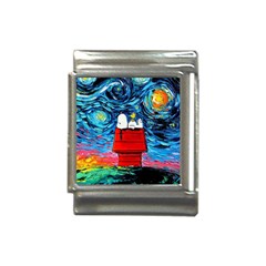 Red House Dog Cartoon Starry Night Italian Charm (13mm) by Modalart