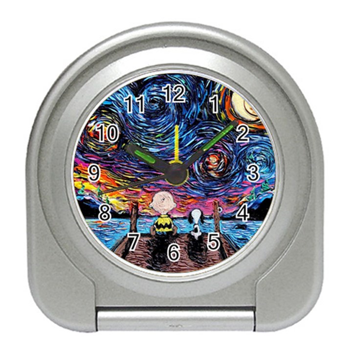 Cartoon Dog Vincent Van Gogh s Starry Night Parody Travel Alarm Clock