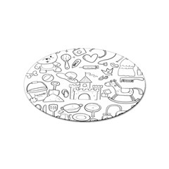 Baby Hand Sketch Drawn Toy Doodle Sticker (oval) by Pakjumat