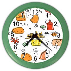 Cute Sketch Set Child Fun Funny Color Wall Clock by Pakjumat