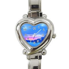 Winter Landscape Snow Forest Trees Heart Italian Charm Watch by Amaryn4rt