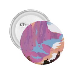 Pink Mountains Grand Canyon Psychedelic Mountain 2 25  Buttons by Modalart