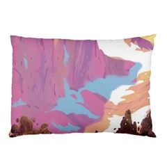 Pink Mountains Grand Canyon Psychedelic Mountain Pillow Case (two Sides) by Modalart