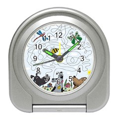 Dog Puzzle Maze Bee Butterfly Travel Alarm Clock by Modalart