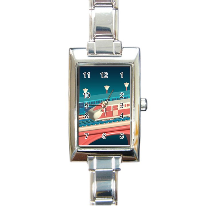 Leaves Boho Plant Bohemian Drawing Rectangle Italian Charm Watch