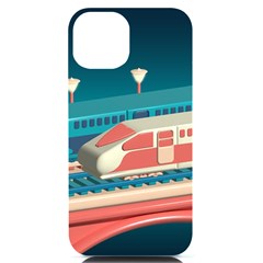 Bridge Transportation Train Toys Iphone 14 Black Uv Print Case by Modalart