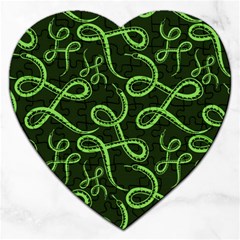 Snakes Seamless Pattern Jigsaw Puzzle (heart) by Bedest