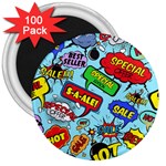 Comic Bubbles Seamless Pattern 3  Magnets (100 pack) Front