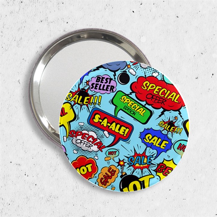 Comic Bubbles Seamless Pattern 2.25  Handbag Mirrors