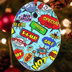 Comic Bubbles Seamless Pattern Uv Print Acrylic Ornament Oval by Bedest